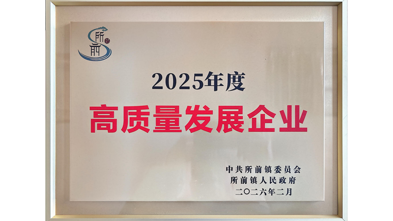 新光公司獲評所前鎮2025年度高質量發展企業